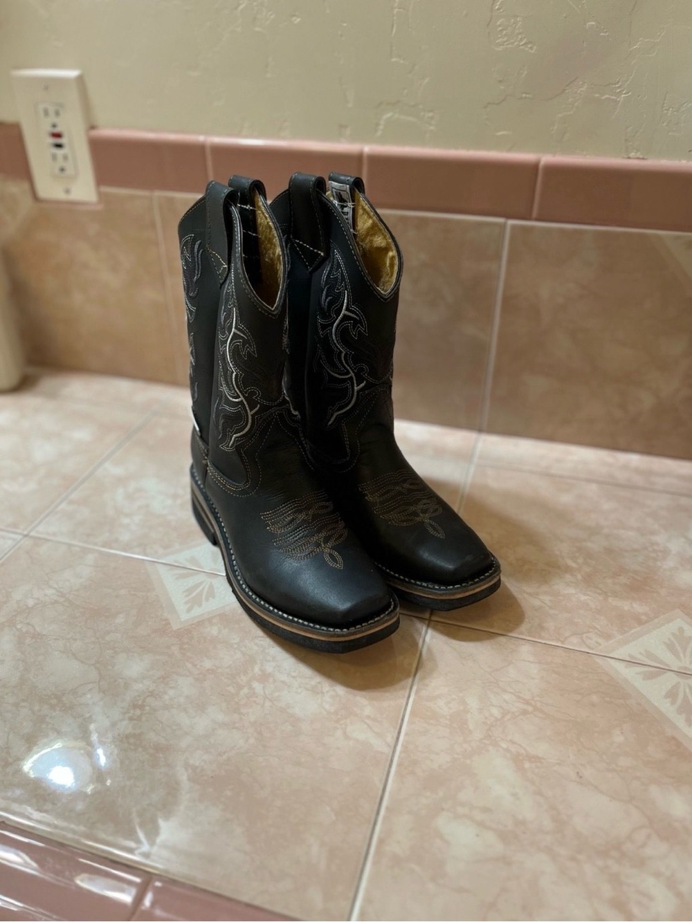 Black Embroidered Western Cowboy Boots